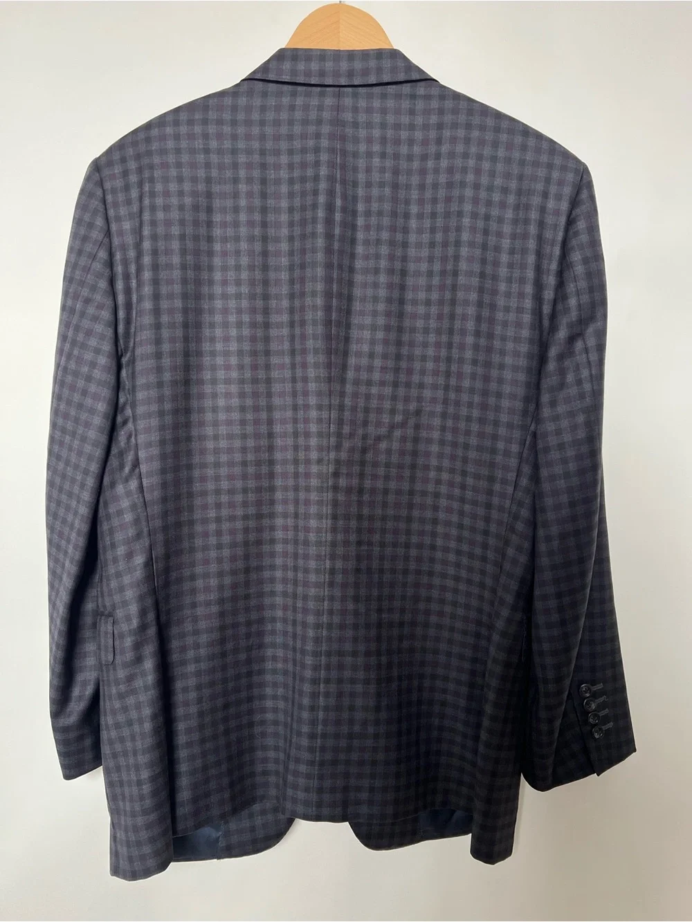 Samuelsohn Beckett Super 130’s Wool Purple Plaid Blazer 42R